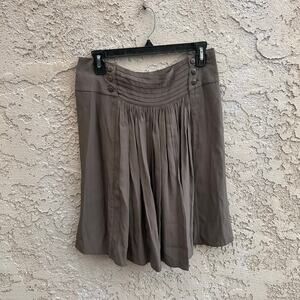 Scanlan Theodore Silk Pleated Mini Skirt Taupe Size Womens Medium